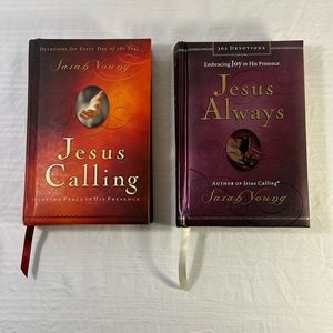 LOT OF 2 books by SARAH YOUNG - JESUS CALLING & JESUS ALWAYS - Hardback - Good